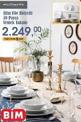 KÜTAHYA PORSELEN ALTIN FİLE RÖLYEFLİ 48 PARÇA YEMEK TAKIMI